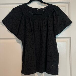 Madewell Black Eyelet Blouse